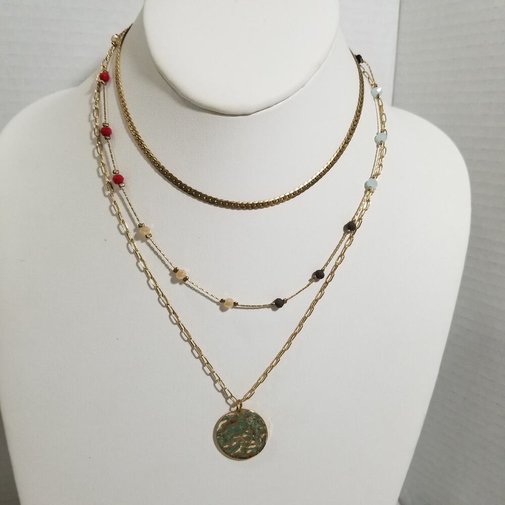 1946 three layer gold tone necklace 1.1935